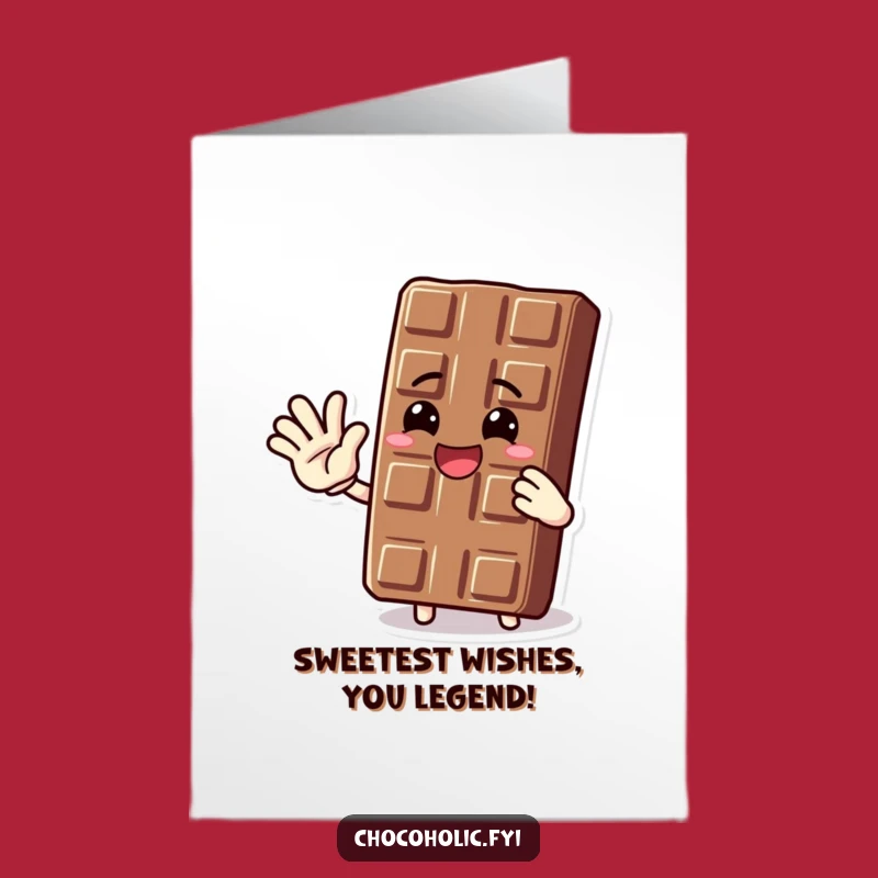 Free Printable Birthday Card: Waving Chocolate Bar, Fun Downloadable Gift for Anyone