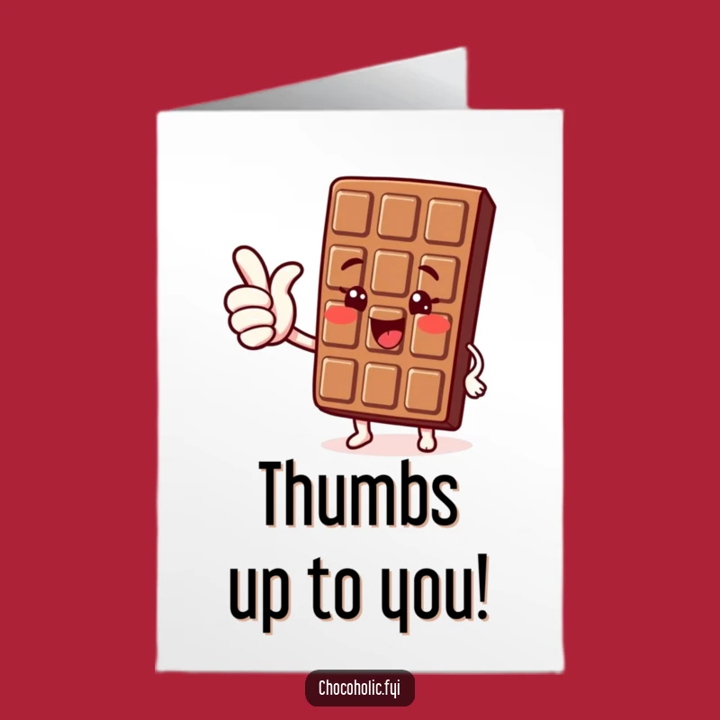 Free Printable Birthday Card: Chocolate Thumbs Up - Happy Celebration!
