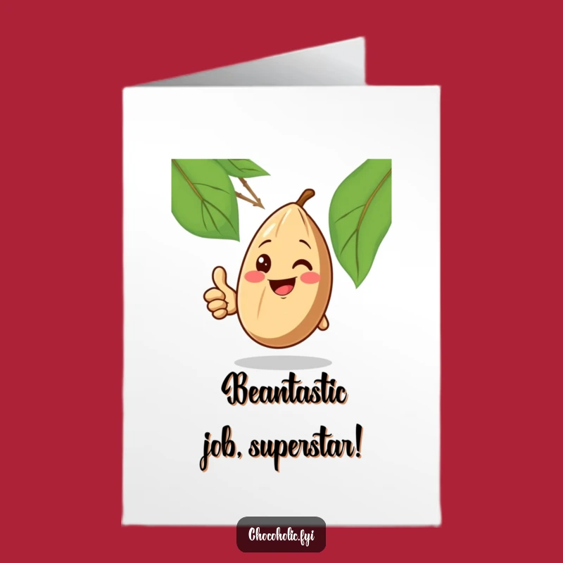 Free Printable Congrats Card: Smiling Cocoa Bean Funny Downloadable Gift