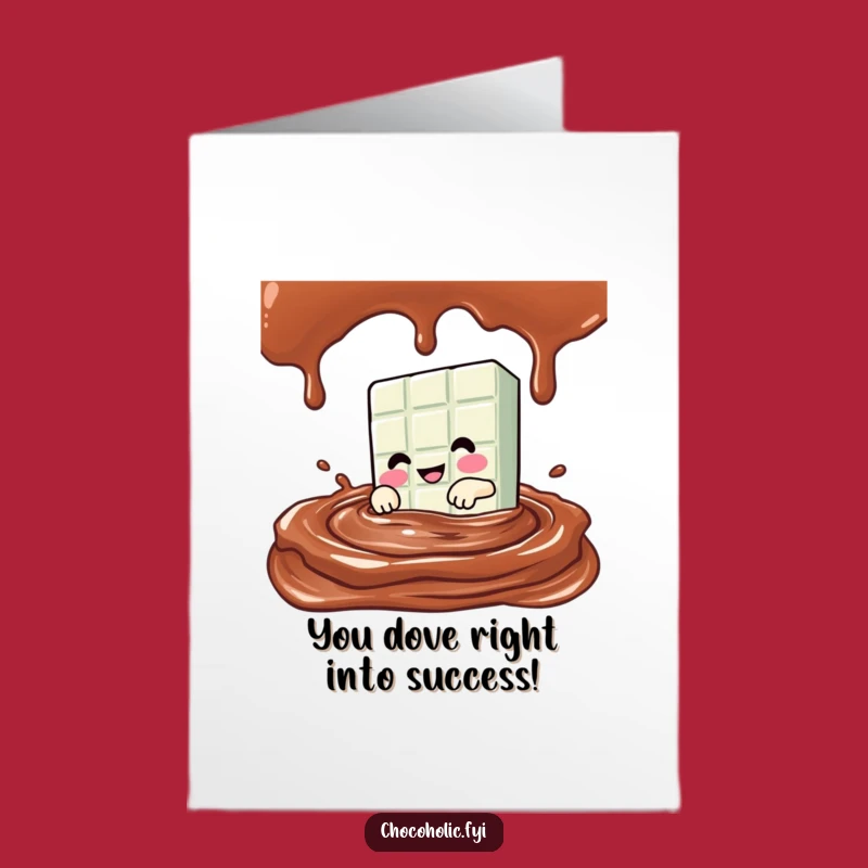 Congrats Free Printable Card: Chocolate Bar Dive, Downloadable Sweet Success!