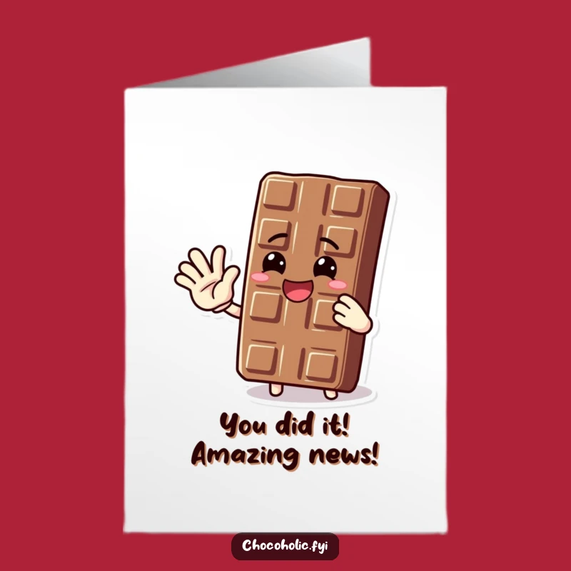 Free Printable Congrats Card: Excited Chocolate Bar, Perfect Downloadable Gift for Celebrations