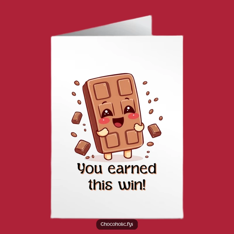 Free Printable Congrats Card: Giggling Chocolate Bar, Perfect Downloadable Gift for Fun Wins