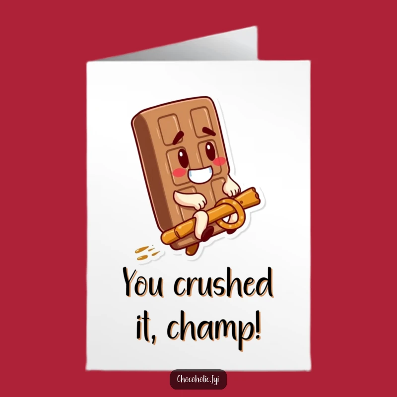Free Printable Congrats Card: Goofy Chocolate Bar Funny Downloadable Gift
