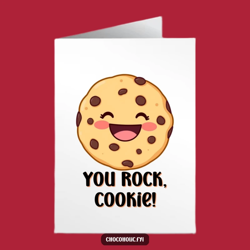 Free Printable Congrats Card: Grinning Cookie, Funny Downloadable Gift for Victories