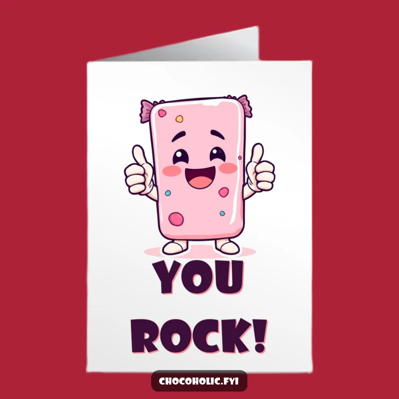 Free Printable Congrats Card: Kawaii Candy Bar's Awesome Thumbs Up - Funny Downloadable