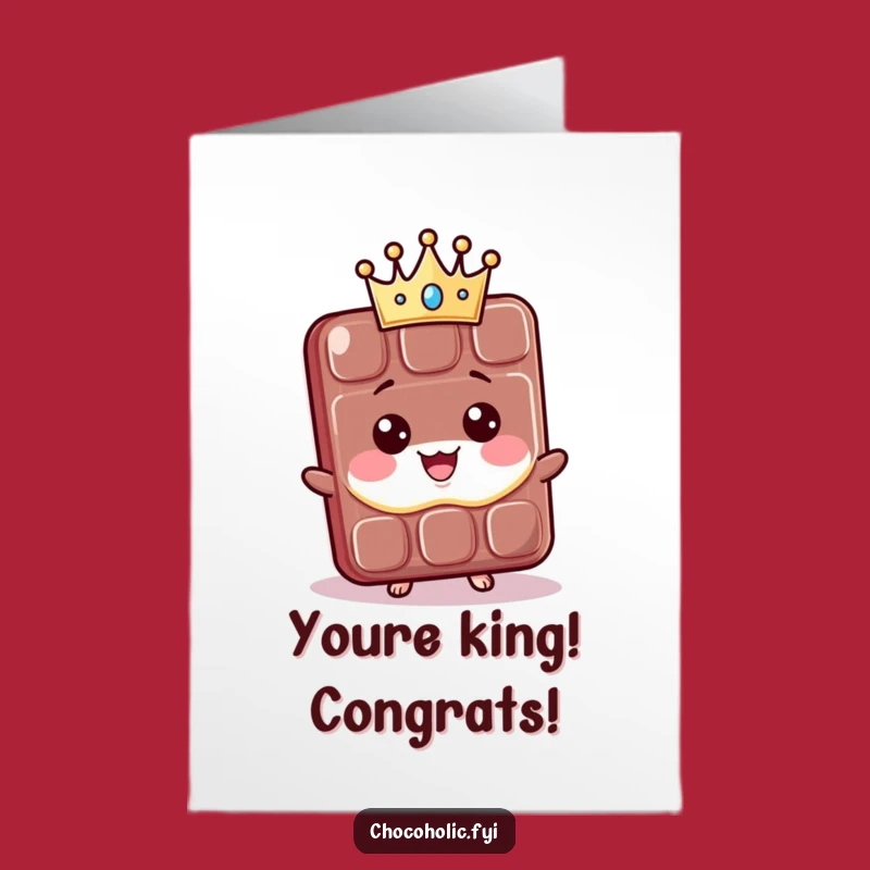 Free Printable Crowned Congrats Card: Chocolate Bar's Winning Smile!