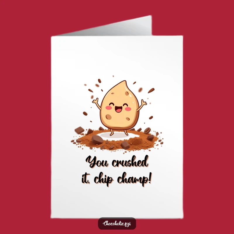 Free Printable Congrats Card: Dancing Chocolate Chip, Quirky Downloadable Gift for Triumphs