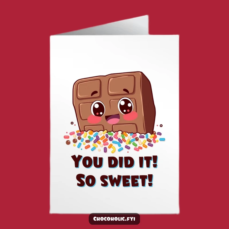 Free Printable Congrats Card: Chocolate Bar Sprinkle Dive - Hilarious Downloadable Gift!