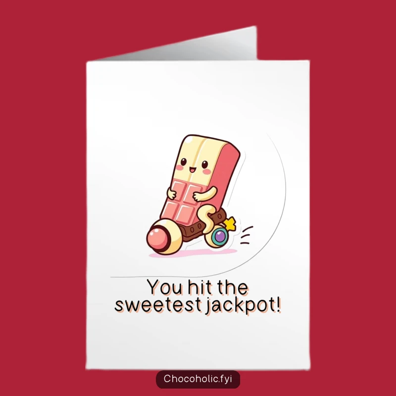 Free Printable Congrats Card: Gumball Chocolate Victory! Unique Humorous Downloadable Gift
