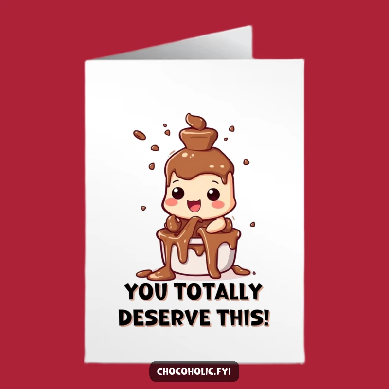 Free Printable Congrats Card: Chocolate Fountain Excitement - Funny Downloadable Gift!