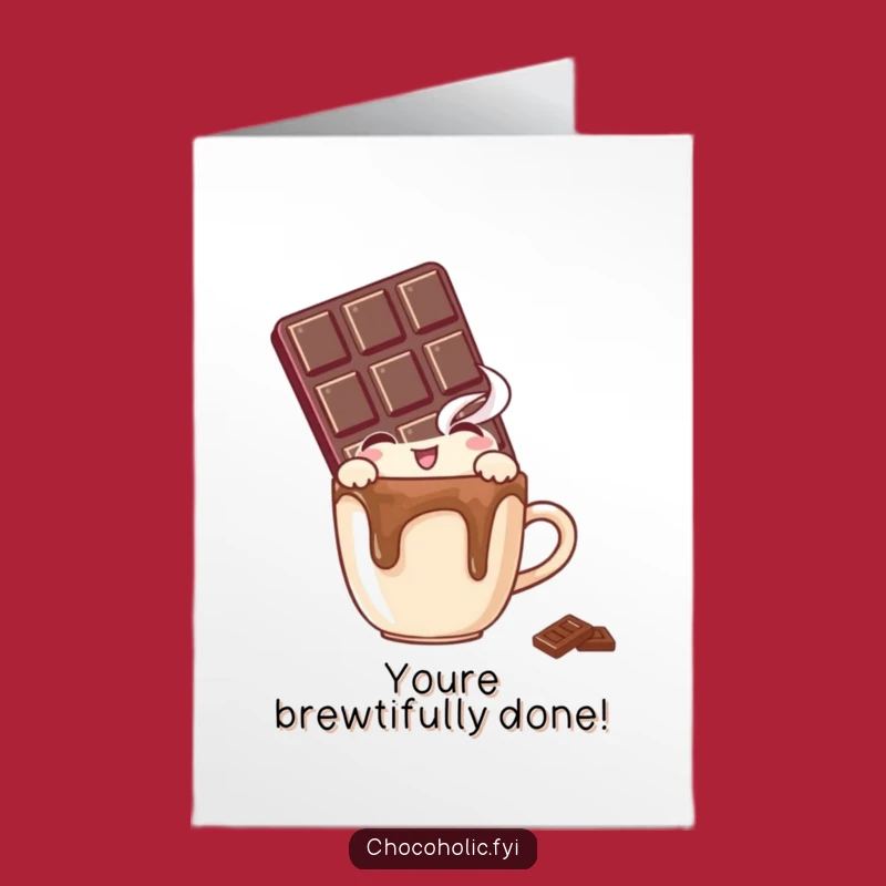 Delightful Free Printable Congrats Card: Chocolate Bar Mug Peek Funny Downloadable Gift