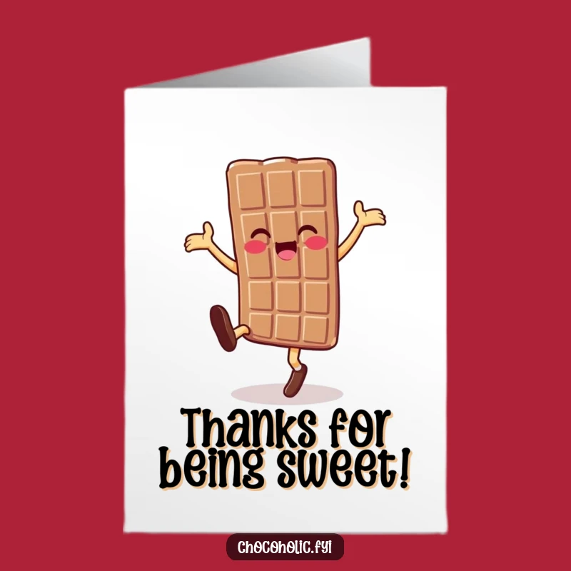 Free Printable Thank You Card: Chocolate Cartwheel Thanks Downloadable Gift