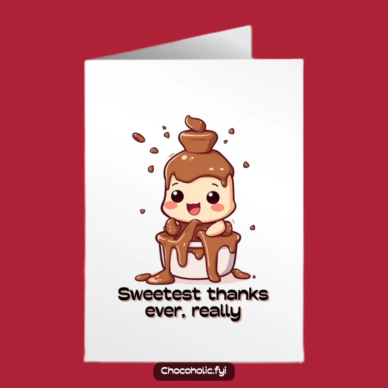 Free Printable Thank You Card: Chocolate Fountain Gratitude - Funny Downloadable Gift!
