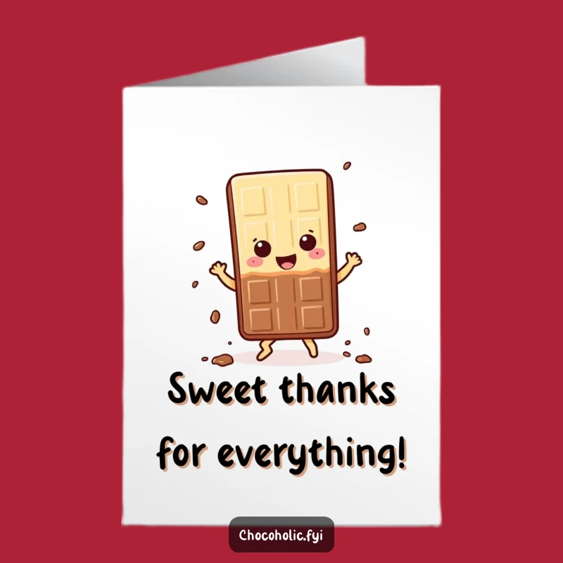 Free Printable Thank You Card: Dancing Chocolate Bar - Sweet