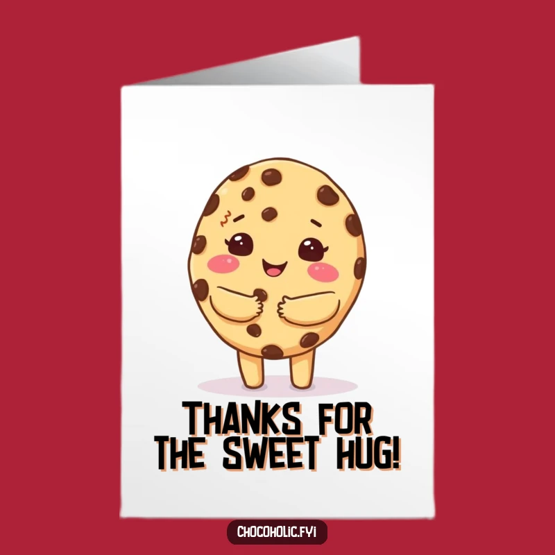 Free Printable Thank You Card: Hugging Kawaii Cookie, Warm Downloadable Gift