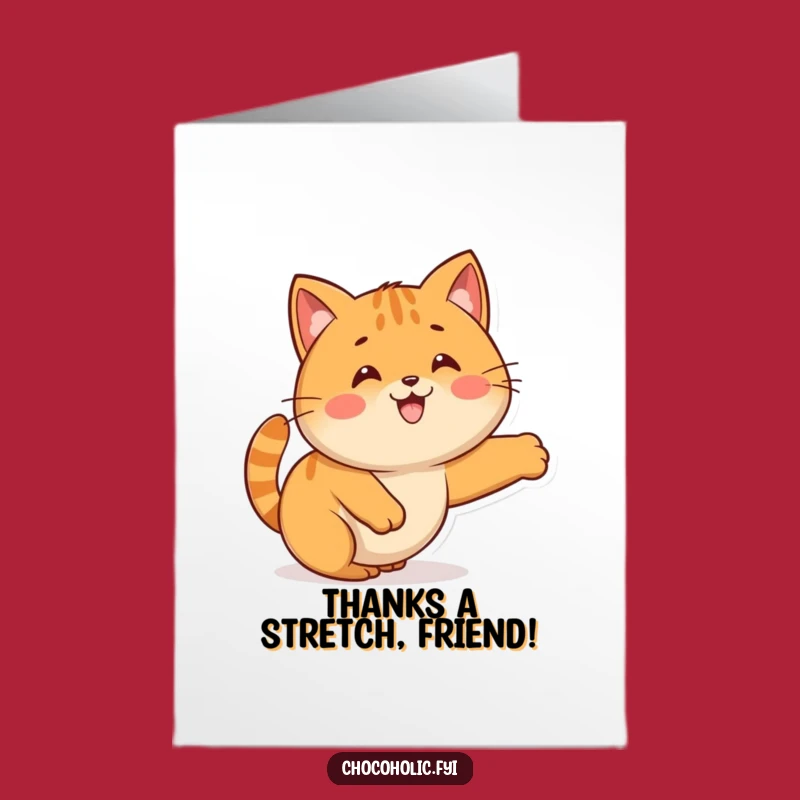 Free Printable Kawaii Caramel Thank You Card: Funny Stretching Yum Downloadable Gift of Gratitude