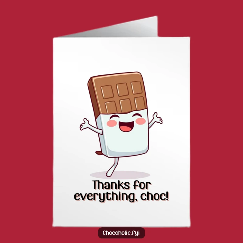 Funny Free Printable Thank You Card: Chocolate Bar Yoga Giggle Downloadable Gift