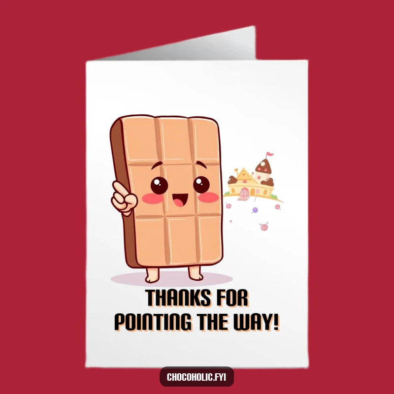 Free Printable Thank You Card: Chocolate's Candy Land Quest! Funny Downloadable Gift