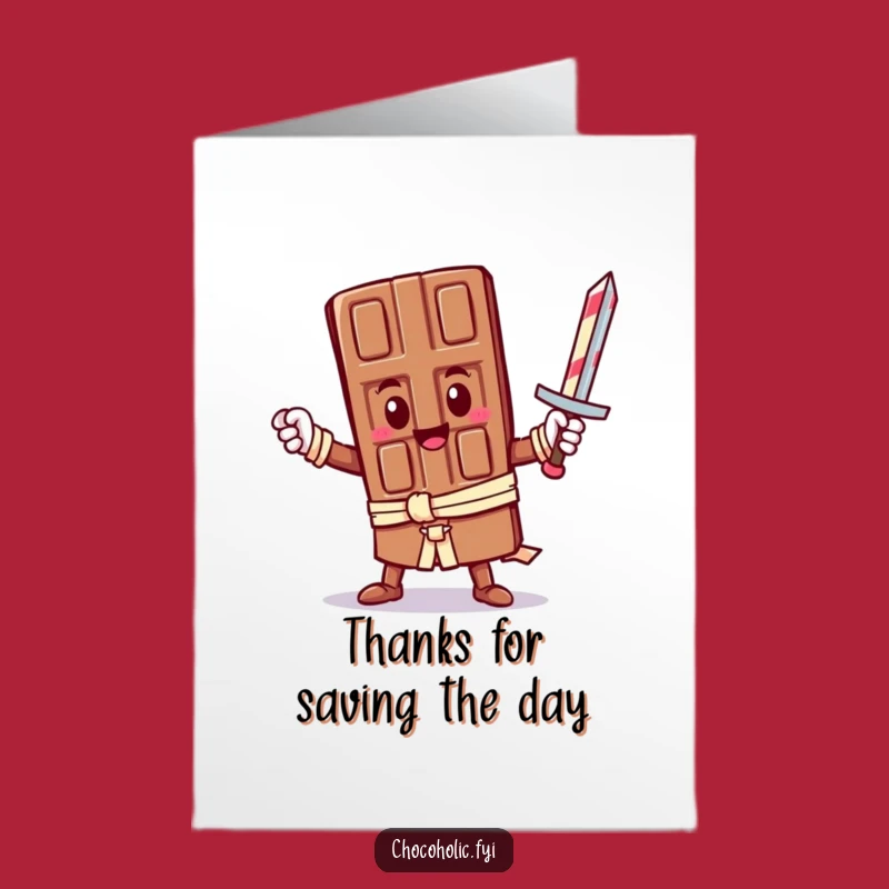 Free Printable Hero Thank You Card: Chocolate Bar's Sweet Gratitude
