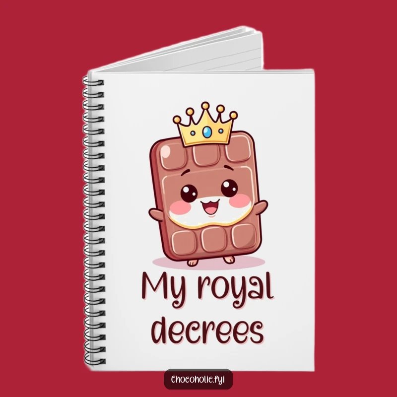 Funny Regal Chocolate Notebook: Jot Down Royal Decrees with this Kawaii Crowned Bar. A perfect gift for planners.