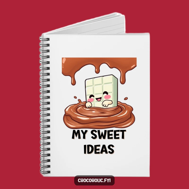 Funny Kawaii Chocolate Bar Dive Notebook - Chocolate Sauce Ideas Journal