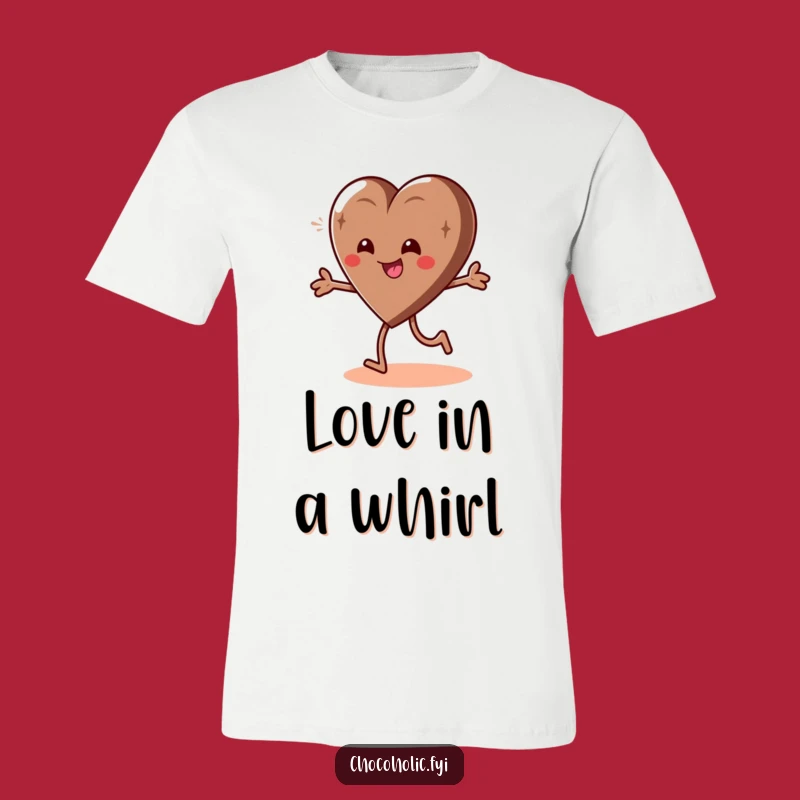 Funny Chocolate Heart T-Shirt - Giddy & Playful Spin Design for Joyful Souls