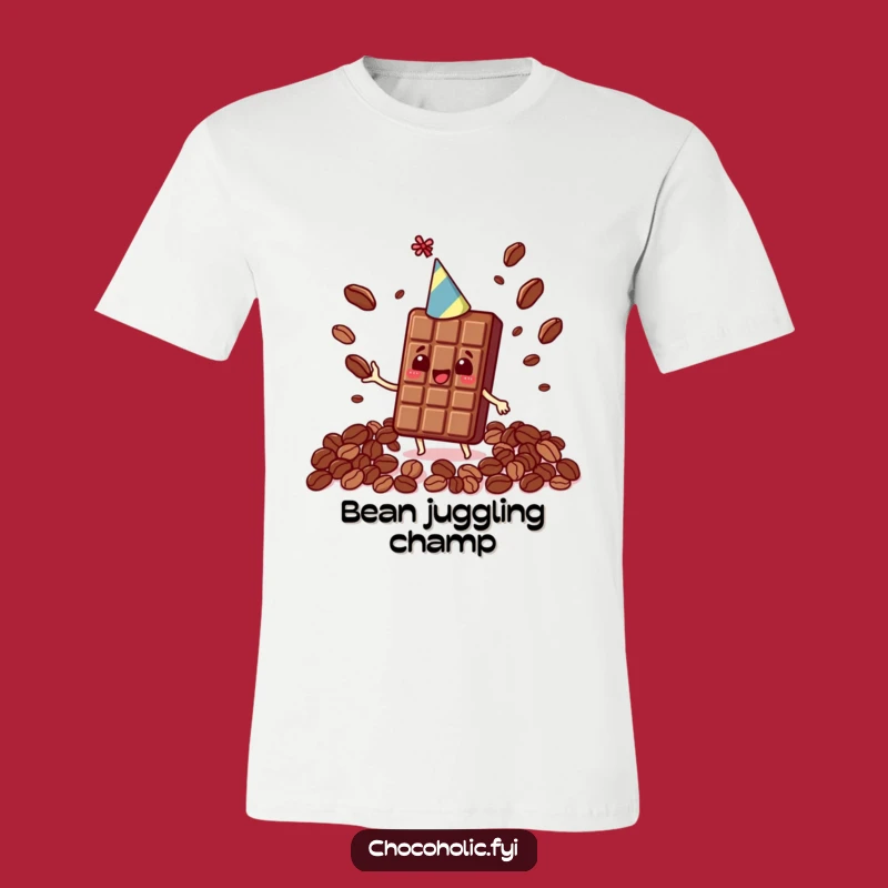 Funny Kawaii Chocolate Bar Party Hat T-Shirt - Supreme Cocoa Bean Juggler Tee