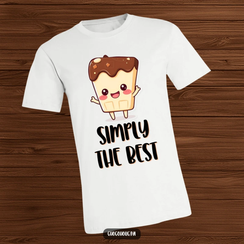 Funny t-shirt showcasing a kawaii chocolate bar character beaming with pride, a symbol of achievement and confidence.