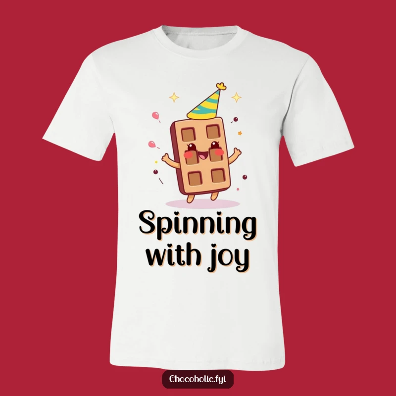 Funny Party Chocolate Bar T-Shirt - Spinning Hat, Festive Apparel