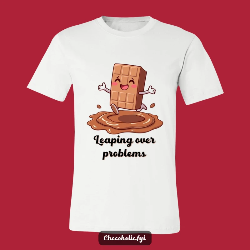 Funny Leap Chocolate T-Shirt - Joyful Candy Character Sweet Style!