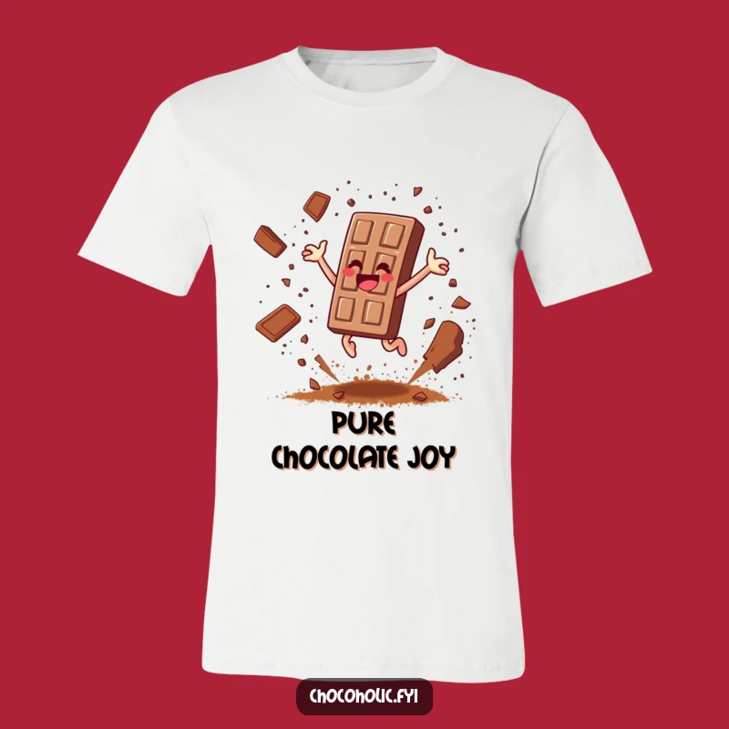 Funny Chocolate Bar Leaping T-Shirt - Joyful Cocoa Sprinkle Apparel
