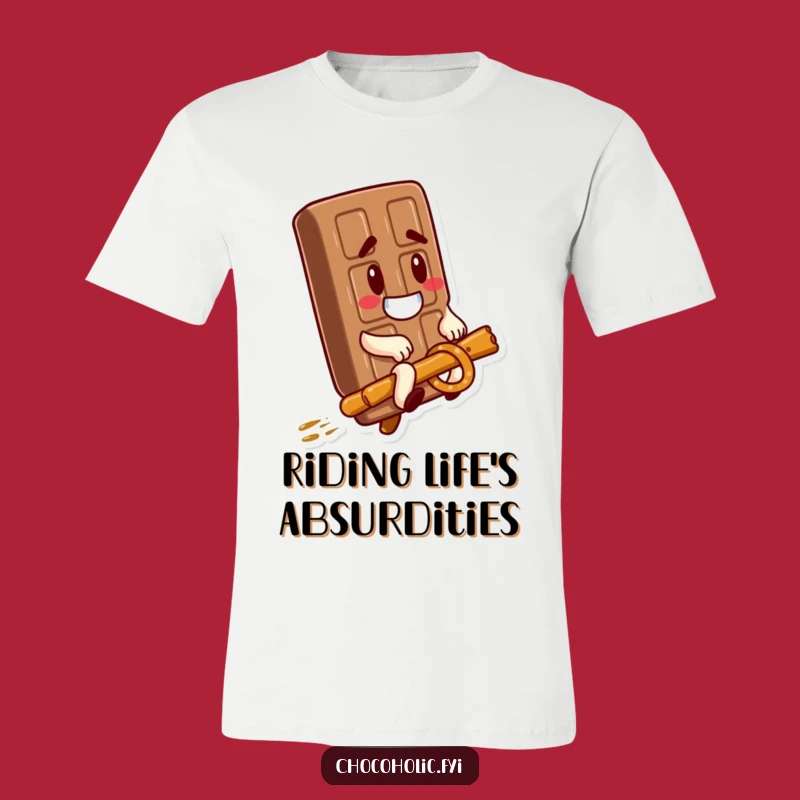 Funny Chocolate Bar Pretzel Ride T-Shirt, Hilarious Snack Lover Graphic Tee