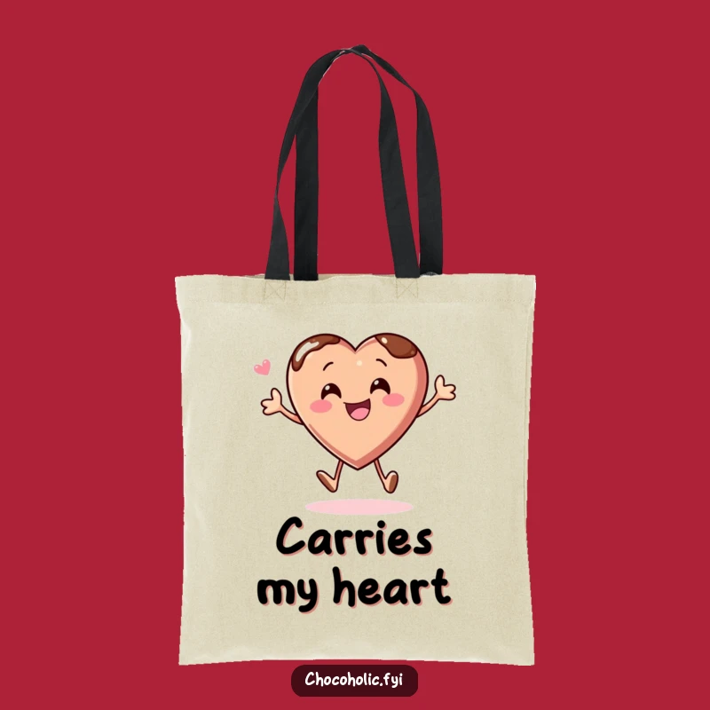 Funny Bouncing Chocolate Heart Tote Bag for Joyful Errands