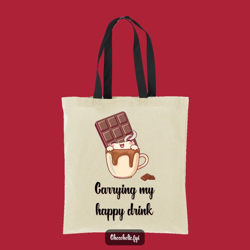 Funny Chocolate Bar Tote Bag: Delightful Peek at Your Favorite Drink