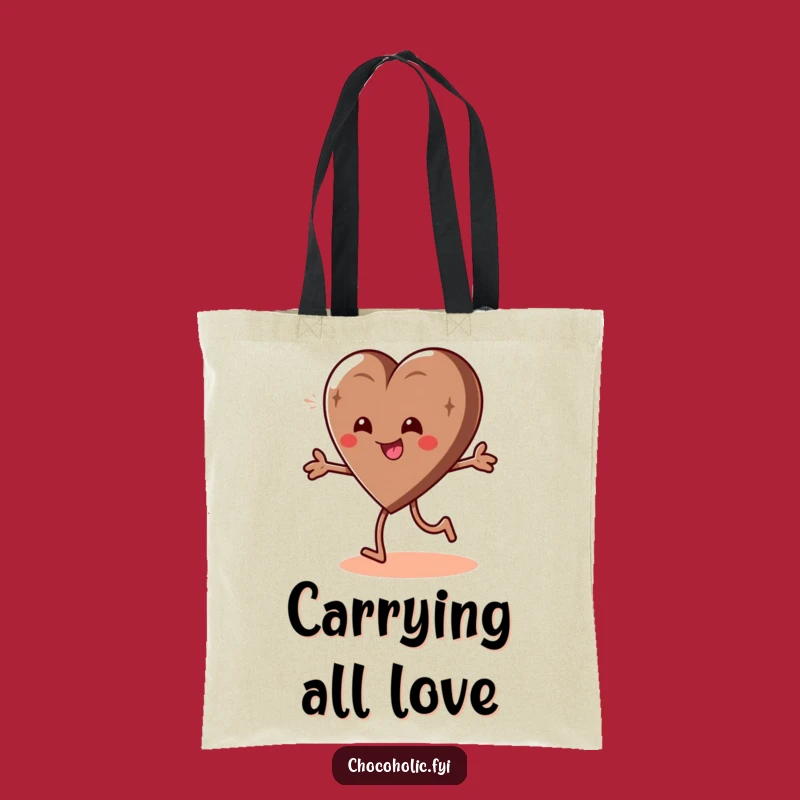 Funny Chocolate Heart Tote Bag - Carry Your Giddiness with Playful Style