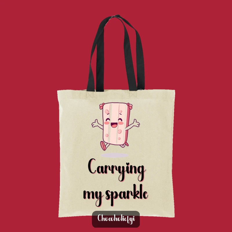 Funny Kawaii Candy Bar Skipping Tote Bag - Cute Carryall for Fun