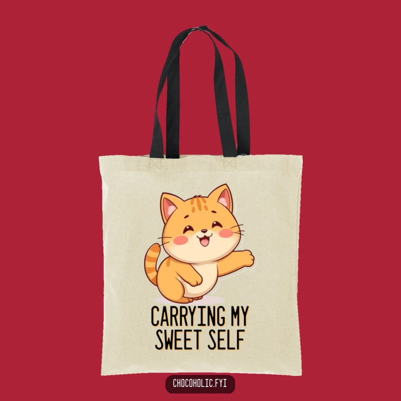 Funny Kawaii Caramel Cat Stretch Tote Bag: Carry Your Essentials with Sweet Style
