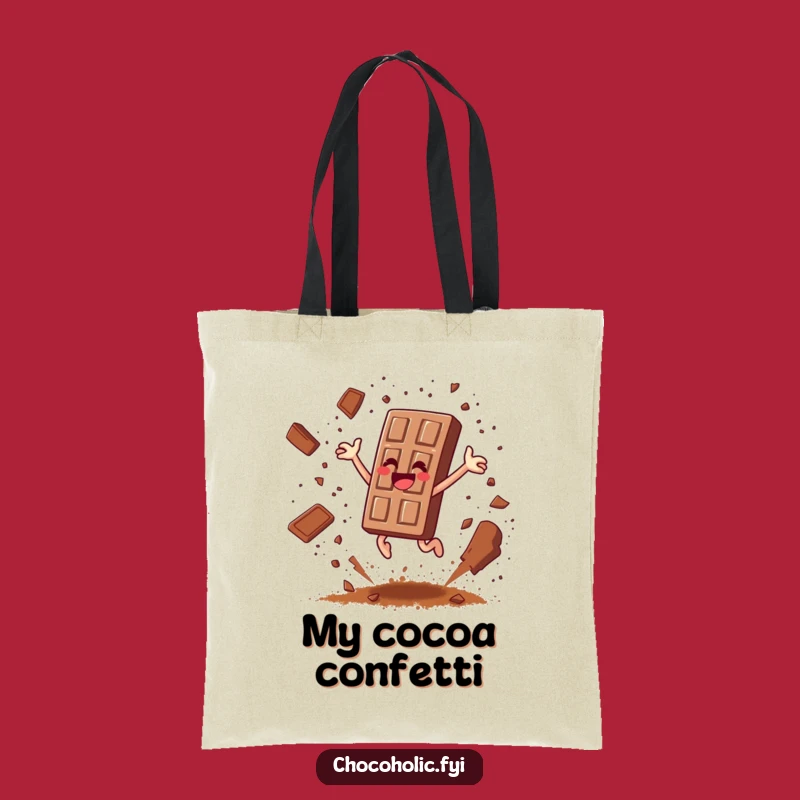 Funny Chocolate Bar Leaping Tote Bag - Chic Cocoa Sprinkle Carryall